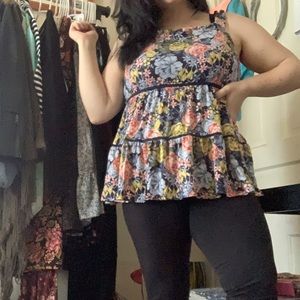 Torrid floral babydoll tank top